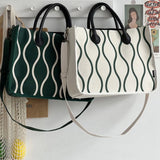 Thickened Canvas Bag College Student Portable Schoolbag Square Handbag