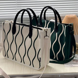 Thickened Canvas Bag College Student Portable Schoolbag Square Handbag