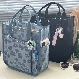 Thickened Student Lunch Box Shoulder Bag Casual Tote Canvas Handbag