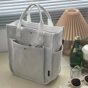 Thickened Student Lunch Box Shoulder Bag Casual Tote Canvas Handbag