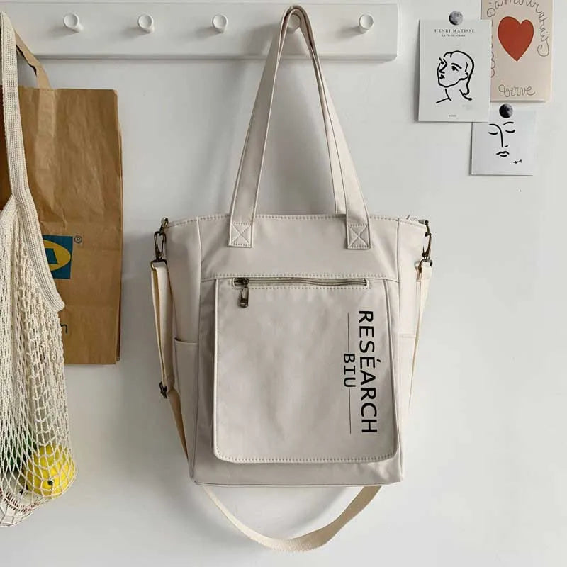 Waterproof Canvas Shoulder Bag for College Student Girl