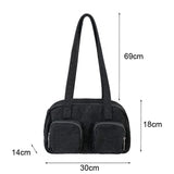 Corduroy Travel Duffel Bag Handbag Casual Tote Large Capacity