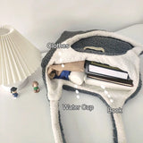 Winter Women Plush Shoulder Bags Solid Casual Tote Girls Handbag