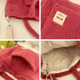 Winter Wool Fluffy Shoulder Bag Large Capacity Cross Body Handbag