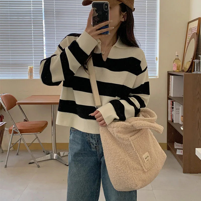 Winter Wool Fluffy Shoulder Bag Large Capacity Cross Body Handbag