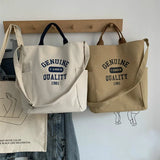 Woman Letter Printing Handbag Cotton Canvas Shoulder Messenger Bag