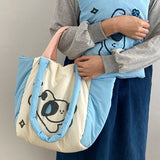 Cotton Shoulder Bag Puppy Large Capacity Casual Tote Schoolbag