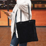 Corduroy Shoulder Bag Grocery Shopping Tote