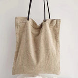 Corduroy Shoulder Bag Grocery Shopping Tote