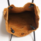 Corduroy Shoulder Bag Grocery Shopping Tote