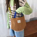 Women's Canvas Bucket Crossbody Bag Drawstring Messenger Bag