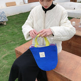 Women's Canvas Bucket Crossbody Bag Drawstring Messenger Bag