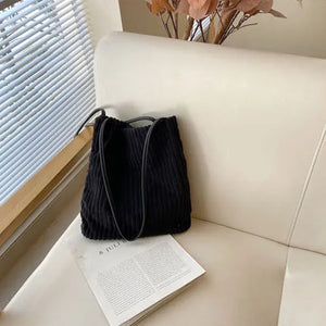 Corduroy Shoulder Bag Retro Handbags Magnetic Buckle