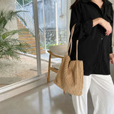 Corduroy Shoulder Bag Retro Handbags Magnetic Buckle