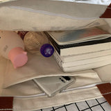 Letters Print Canvas Shopping Bag for Women Eco Handbag Tote