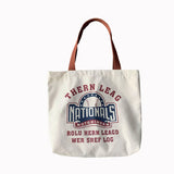 Letters Print Canvas Shopping Bag for Women Eco Handbag Tote