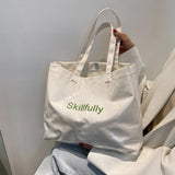 Women Canvas Shoulder Bag Transparent PVC Handbag Waterproof