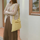 Women Corduroy Shoulder Bag Large Capacity Casual Totes Handbag