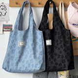 Women Floret Jacquard Polyester Handbag Canvas Shoulder Bag Large Capacity Tote