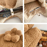Plush Winter Shoulder Bag Large Tote Satchel Purse Lambs Wool Shopping Bags