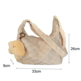 Plaid Shoulder Bag Large Capacity Soft Cloth Crossbody Bag