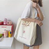 Canvas Shoulder Bag Large Capacity Shopping Handbag Tote