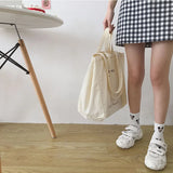 Canvas Shoulder Bag Large Capacity Shopping Handbag Tote