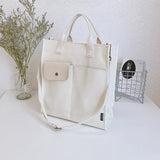 Canvas Tote Girl Casual Shopper Handbag Solid Schoolbag