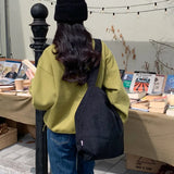 Corduroy Tote Bag Large Capacity Canvas Handbag