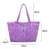 Women's Canvas Shoulder Shopper Bag Retro Large Purse Hobo Leopard Handbag
