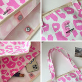 Women's Canvas Shoulder Shopper Bag Retro Large Purse Hobo Leopard Handbag