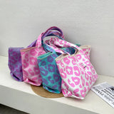 Women's Canvas Shoulder Shopper Bag Retro Large Purse Hobo Leopard Handbag