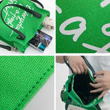 Women's Canvas Tote Cotton Shoulder Bag Letter Printed Square Messenger Bag