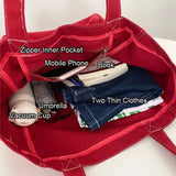 Women's Cloth Tote Bags Large Capacity Cotton Canvas Shoulder Bag Handbag