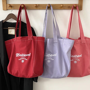 Women's Cloth Tote Bags Large Capacity Cotton Canvas Shoulder Bag Handbag