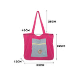 Women's Corduroy Grocery Shoulder Bag Shopper Handbag Large Tote Bags