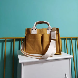 Women's Cotton Canvas Bag Version Handbag Lazy Wind Shoulder Crossbody Bags