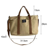 Canvas Cross-Body Shoulder Bag with Zipper Closure