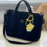 Canvas Cross-Body Shoulder Bag with Zipper Closure