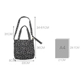 Leopard Print Corduroy Shoulder Bag Large Capacity Totes