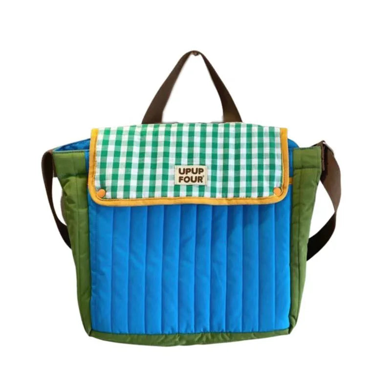 Quilted Cotton Diaper Organizer Shoulder Bag