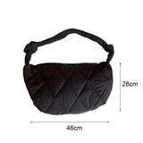 Large Capacity Nylon Shoulder Bag Vintage Tote Handbag with Zipper