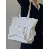 Women's PU Leather Shoulder Bag Large Capacity Tote Bags