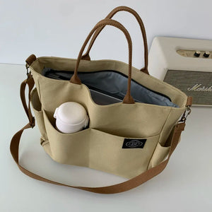 Women's Retro Large Canvas Shoulder Bag Crossbody Handbag Zipper