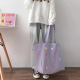 Women's Cotton Canvas Shoulder Bag Casual Tote Bags