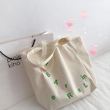 Women's Cotton Canvas Shoulder Bag Casual Tote Bags