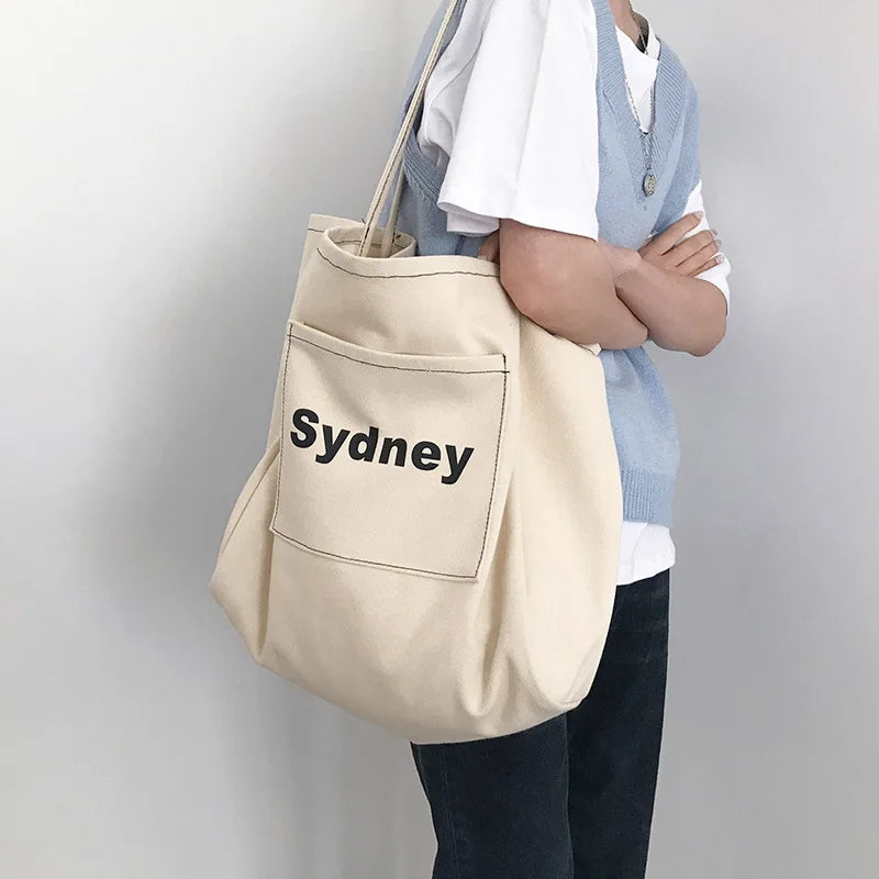 Women's Large Capacity Shoulder Handbag Casual Hobo Bag Canvas Tote