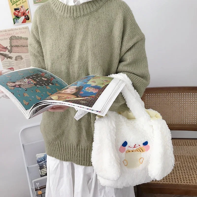 Plush Shoulder Bag Girls Purse Handbag Totes Cartoon Design