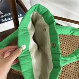 Women's Space Cotton Soft Handbag Vertical Striation Square Casual Tote