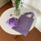 Woven Shoulder Bag Hook Flower Lace Tote Bags Summer Beach Cotton Portable